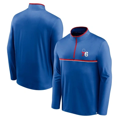 Fanatics Men's Royal Philadelphia 76ers Starting Lineup Performance Quarter-zip Jacket