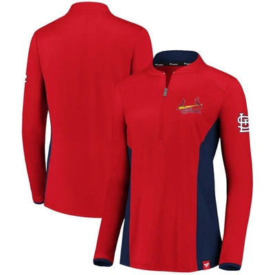 Fanatics Women's Red St. Louis Cardinals Iconic Marble Clutch Blade Collar Half-zip Pullover Jacket