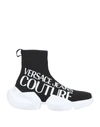 Versace Jeans Couture Black Fragmented Sole Logo Sneakers In Black