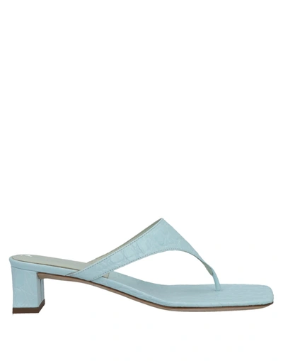 By Far Toe Strap Sandals In Light Green