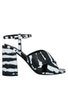 BURBERRY BURBERRY WOMAN SANDALS BLACK SIZE 5 SOFT LEATHER