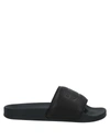Heron Preston Logo-debossed Open-toe Slides In Black