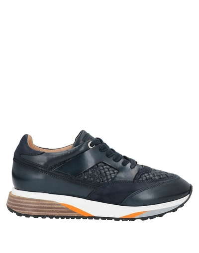 Santoni Sneakers In Dark Blue