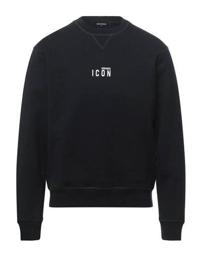 DSQUARED2 DSQUARED2 MAN SWEATSHIRT BLACK SIZE L COTTON, ELASTANE
