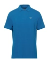 Barbour Polo Shirt In Pique Cotton With Logo In Blue