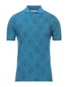 Alpha Studio Polo Shirts In Azure