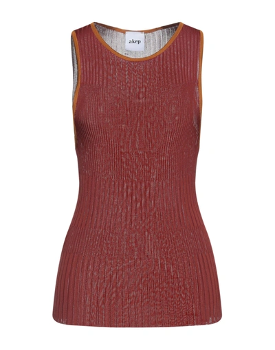 Akep Tops In Brick Red