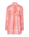 BURBERRY BURBERRY WOMAN SHIRT CORAL SIZE 6 SILK