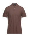 Zanone Polo Shirts In Brown