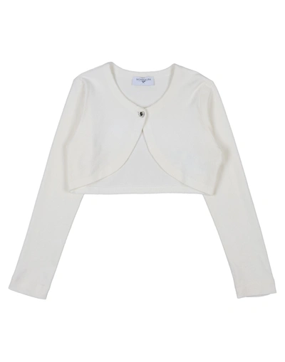Monnalisa Wrap Cardigans In Ivory