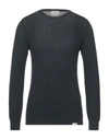 Brooksfield Man Sweater Blue Size 48 Virgin Wool In Steel Grey