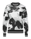 Dolce & Gabbana Multicolor Camouflage Crew Neck Men Pullover Sweater In Light Grey