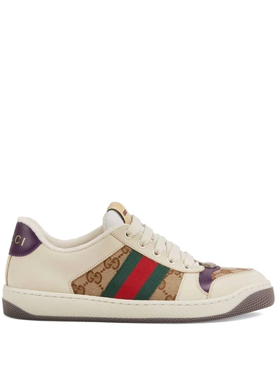 Gucci Screener Low-top Sneakers In Beige
