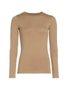 Majestic Soft Touch Long-sleeve Top In Ficelle