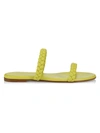 GIANVITO ROSSI MARLEY BRAIDED LEATHER SLIDES