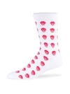 Alexander Mcqueen Skull Logo Crew Socks In Ivory Red