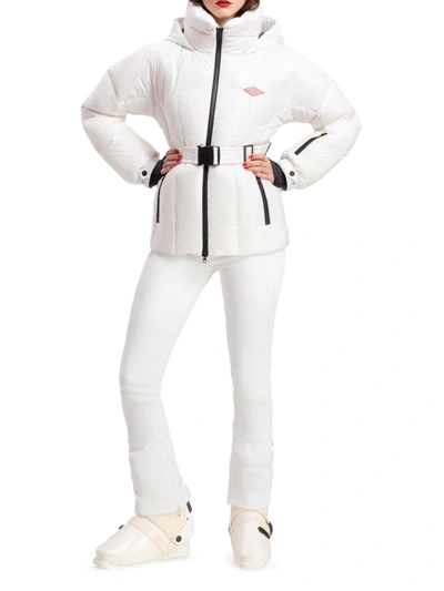 Cordova The Monterosa Hooded Belted Quilted Down Ski Jacket In Cloud