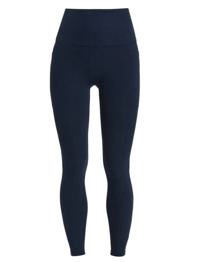 Beyond Yoga Spacedye Caught In The Midi High-waist Leggings In Nocturnal Navy