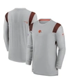 Nike Men's Gray Cleveland Browns Sideline Player Uv Performance Long Sleeve T-shirt In Gray