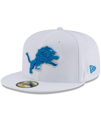 New Era Men's White Detroit Lions Omaha 59fifty Fitted Hat