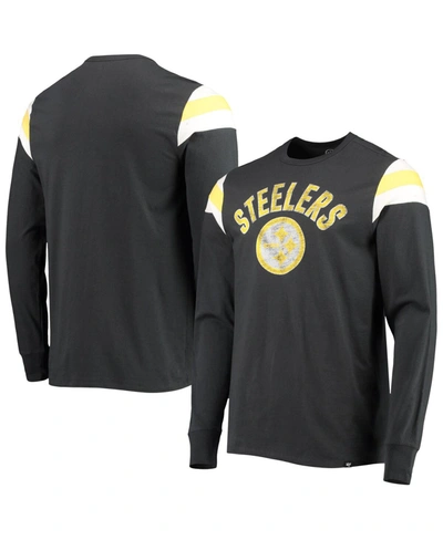 47 Brand Men's Black Pittsburgh Steelers Franklin Rooted Long Sleeve T-shirt