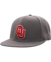 TOP OF THE WORLD MEN'S CHARCOAL OKLAHOMA SOONERS TEAM COLOR FITTED HAT