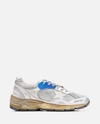 Golden Goose Women Running Dad Net And Laminated Upper Leather Star Laminated Spur Distressed In Silver