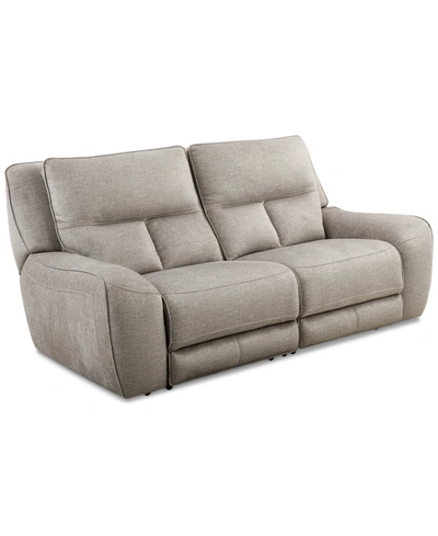 Mwhome Closeout! Terrine 3-pc. Fabric Sofa With 2 Power Motion Recliners And 1 Usb Console, Created For Mac In Alton Linen