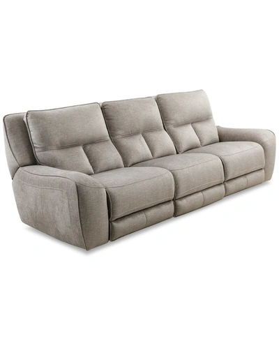 Mwhome Closeout! Terrine 3-pc. Fabric Sofa With 2 Power Motion Recliners, Created For Macy's In Alton Linen