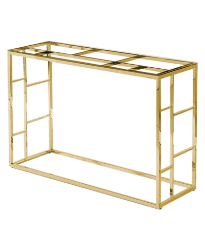 Best Master Furniture Clear Console Table In Gold-tone