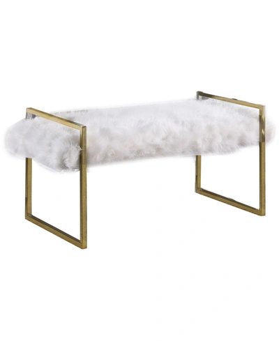 Best Master Furniture Jamie Accent Bench With Frame In White