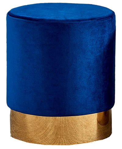 Best Master Furniture Round Modern Accent Stool In Blue