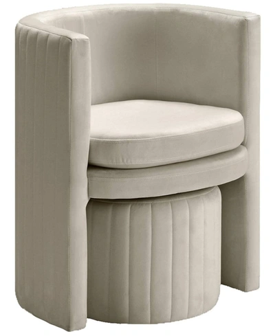Best Master Furniture Best Master Seager Round Arm Chair With Ottoman In Cream