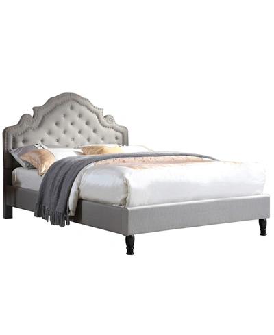 Best Master Furniture Theresa Modern Tufted With Nailhead Trim Bed, Queen In Gray