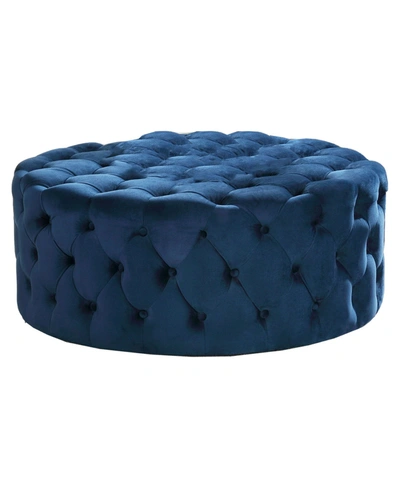 Best Master Furniture Anderson Modern Square Ottoman In Blue