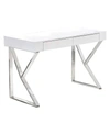 Best Master Furniture Philon 47" Modern Wood Computer Desk In Silver In Silver-tone