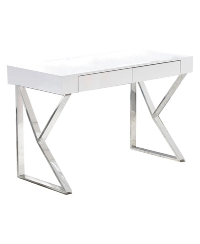 Best Master Furniture Philon 47" Modern Wood Computer Desk In Silver In Silver-tone
