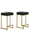 Best Master Furniture Dorrington Backless Counter Height Stool, Set Of 2 In Black
