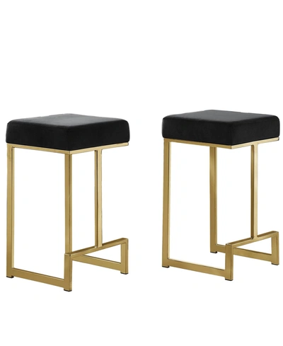 Best Master Furniture Dorrington Backless Counter Height Stool, Set Of 2 In Black