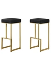 Best Master Furniture Dorrington Backless Counter Height Stool, Set Of 2 In Black