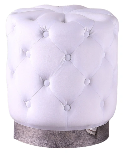 Best Master Furniture Jacobson Tufted Accent Ottoman In White