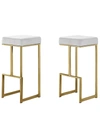 Best Master Furniture Dorrington Backless Bar Stool, Set Of 2 In White