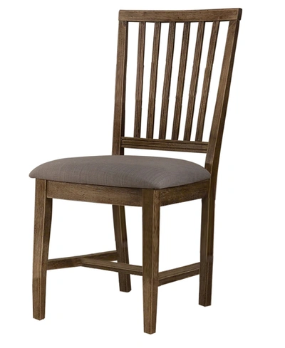 Best Master Furniture Venus Antique-like Natural Oak Slat Back Dining Chairs, Set Of 2 In Brown