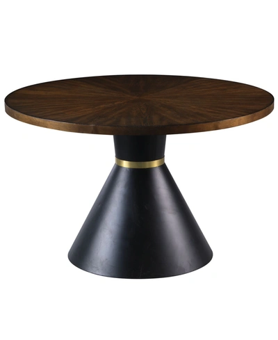 Best Master Furniture Hemingway Round Oak Dinette Table With Base In Black