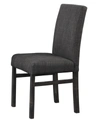 Best Master Furniture Vitaliya Black Charcoal Linen Side Chairs, Set Of 2 In Black