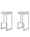 Best Master Furniture Dorrington Backless Counter Height Stool, Set Of 2 In White
