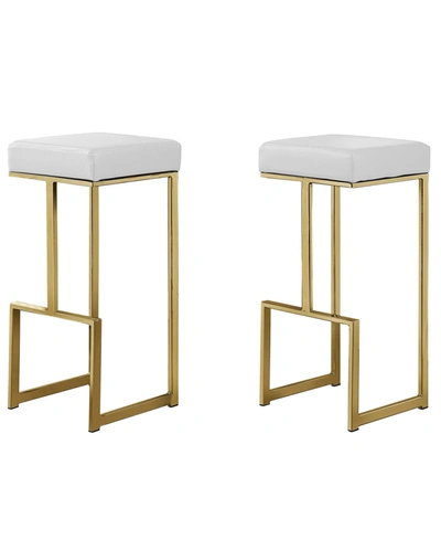 Best Master Furniture Dorrington Backless Bar Stool, Set Of 2 In White