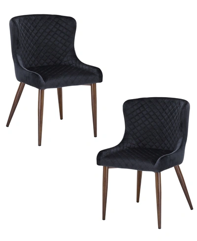 Best Master Furniture Modern Fabric Chair, Set Of 2 In Black