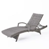Noble House Crete Outdoor Chaise In Grey