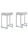Best Master Furniture Dorrington Backless Counter Height Stool, Set Of 2 In White